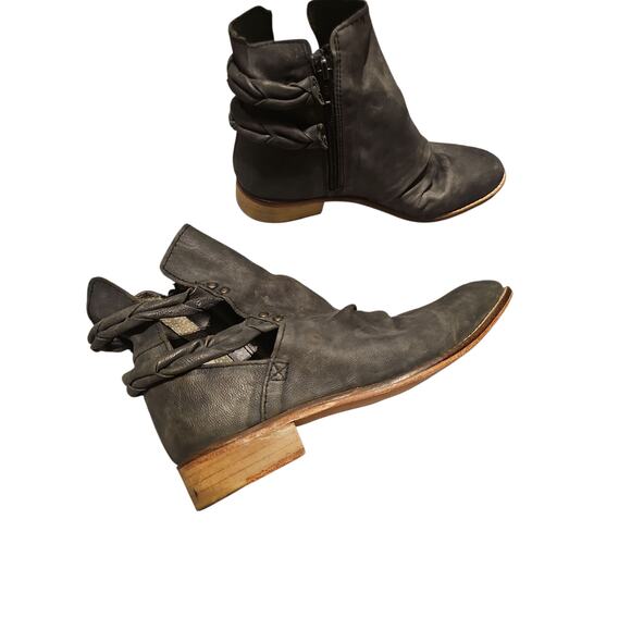 Free People sz 40 Landslide gray leather ankle boots sz 10 - Picture 4 of 8